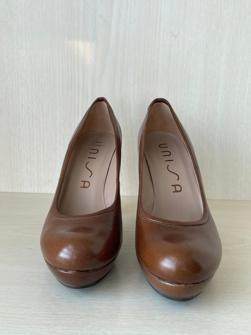 Unisa Faux Suede Heels Braun Gr. 38, Sehr Gut, 10.5 cm Absatz