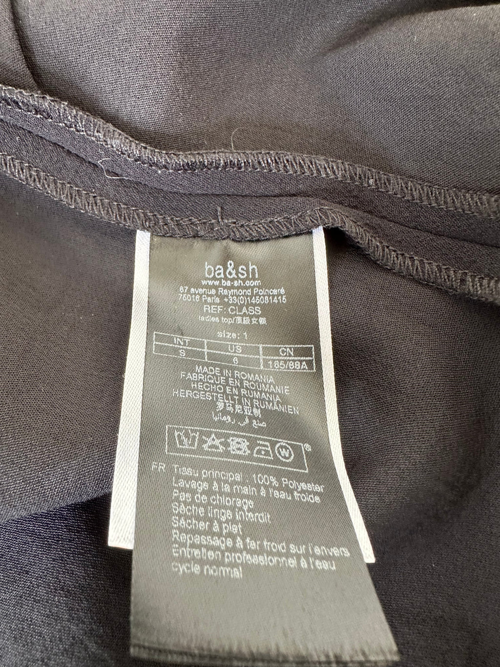Ba&sh Tie-Front Bluse Schwarz, Gr. 1, Sehr Gut