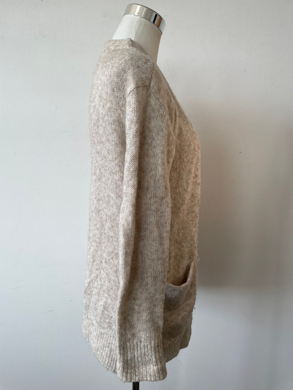 Fat Face Cosy Mohair-Blend Cardigan | UK 6 / EU 34 | Beige Meliert | Sehr Gut