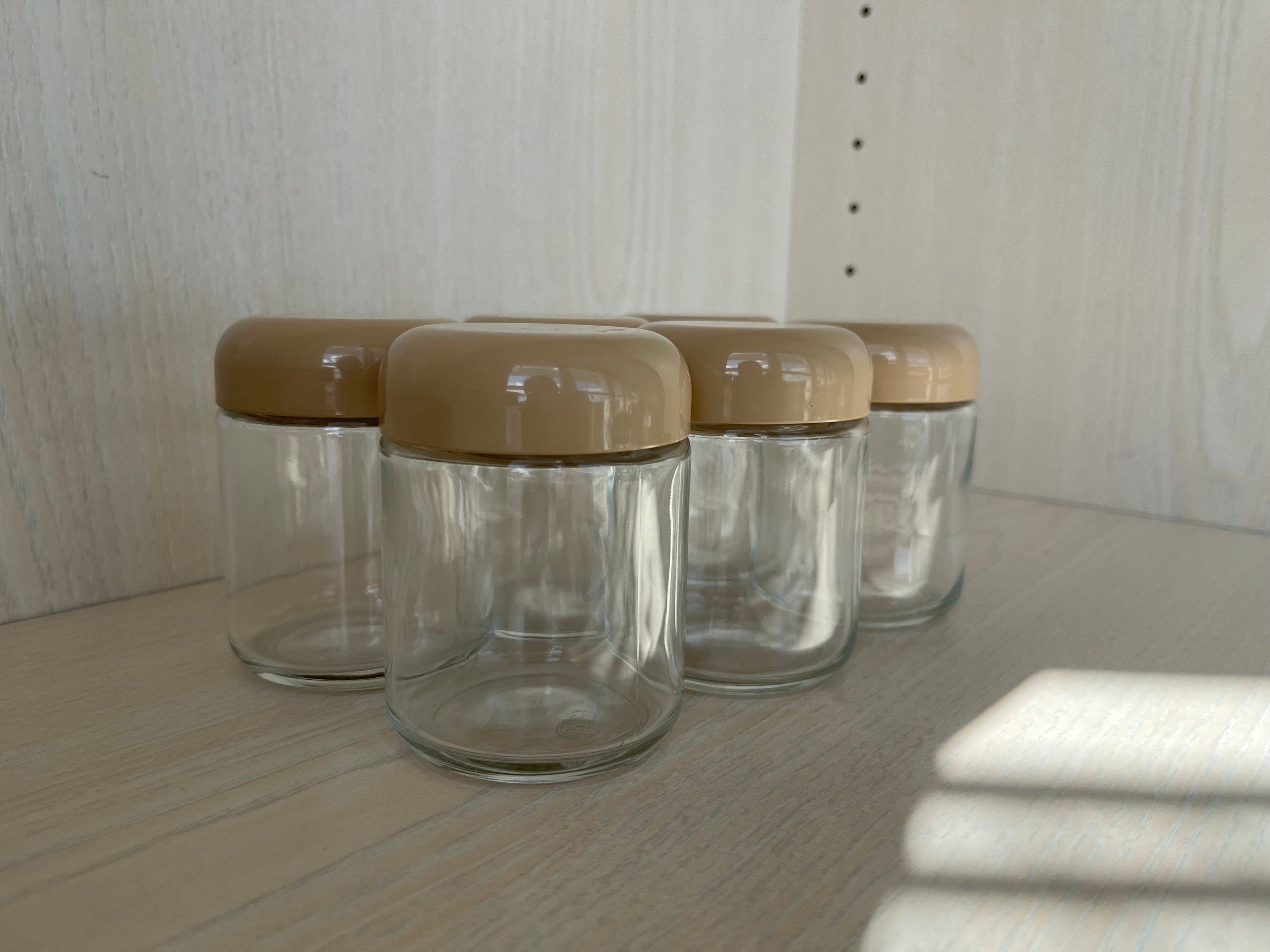 AEG Yogurt Glass Set JGS, Clear/Beige, Small, Very Good Condition