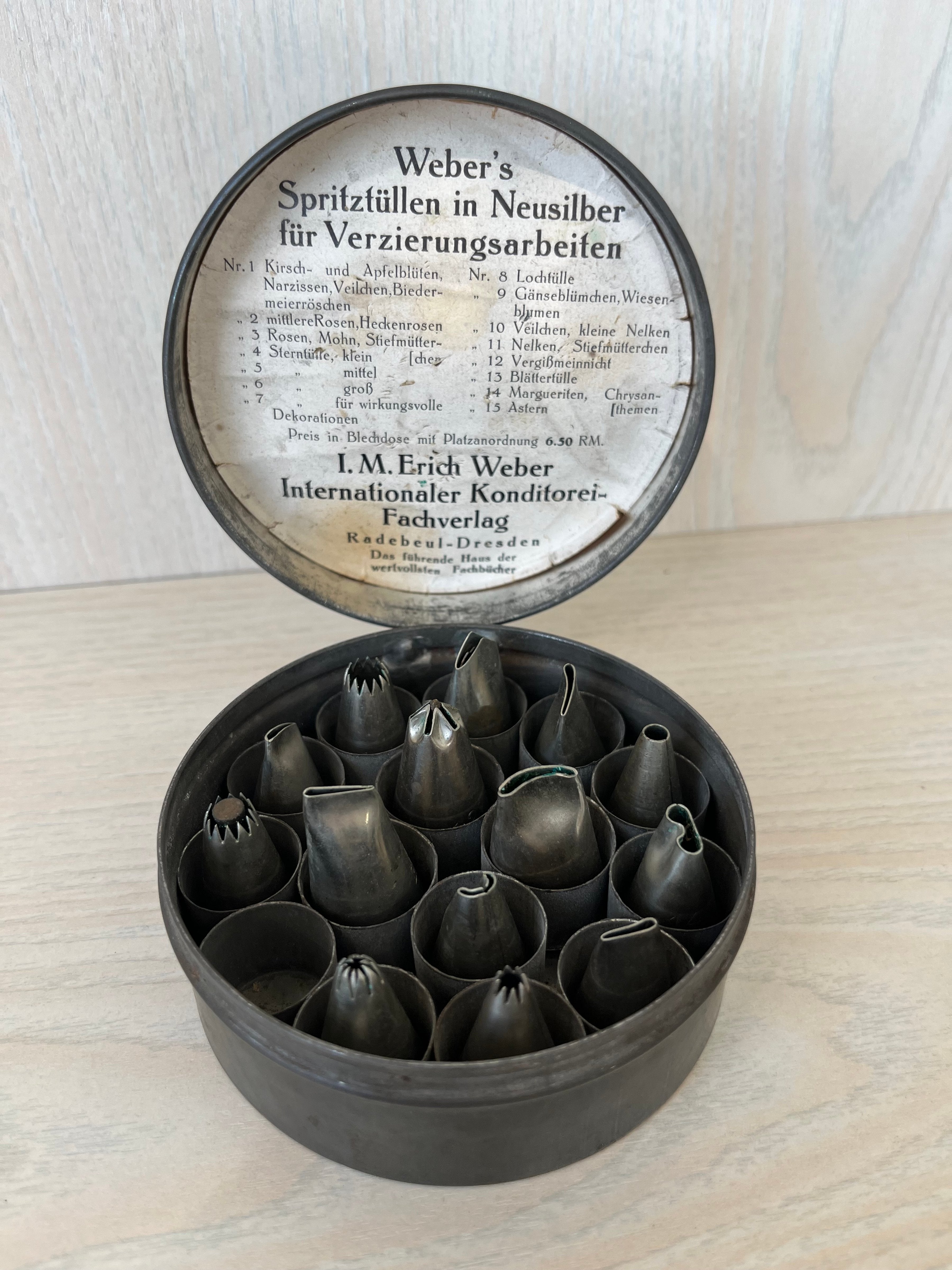 Vintage Weber Spritztüllen Set, Nickel, Kompakt, Normale Nutzung