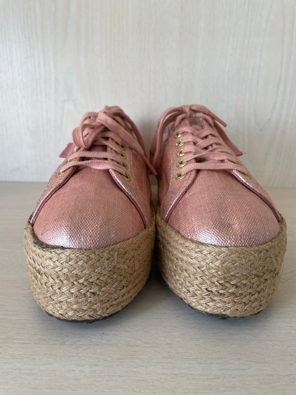 Superga 2790 Rope Metallic Platform Sneakers, Rose Gold, EU 42, Good Condition