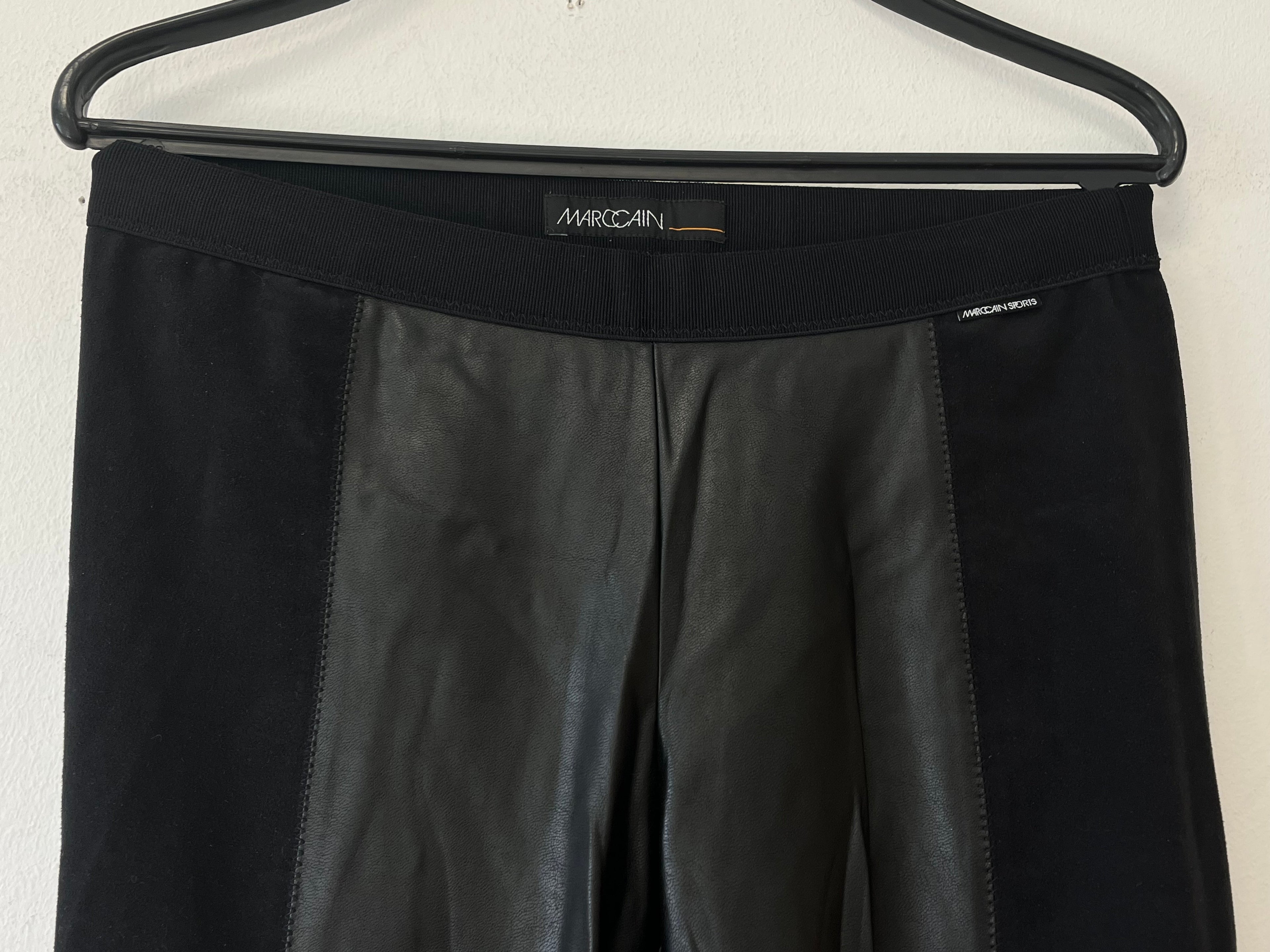 Marc Cain Sports Leggings – Kunstleder & Jersey, Schwarz, Sehr Gut
