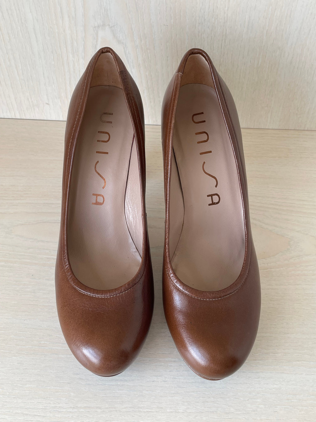Unisa Faux Suede Heels Braun Gr. 38, Sehr Gut, 10.5 cm Absatz