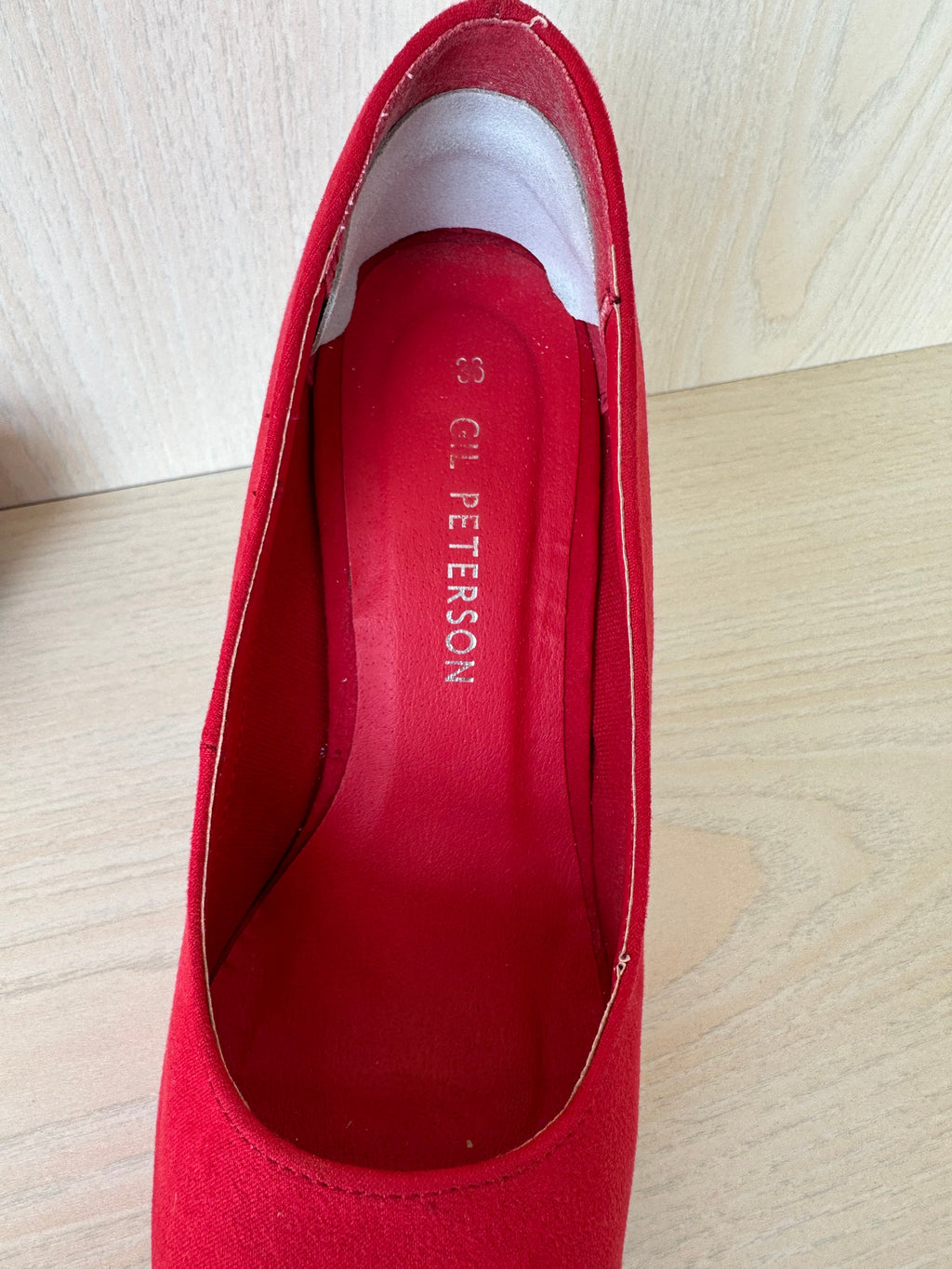 Gil Peterson Red Leather Stiletto, Size 36 EU, Very Good Condition