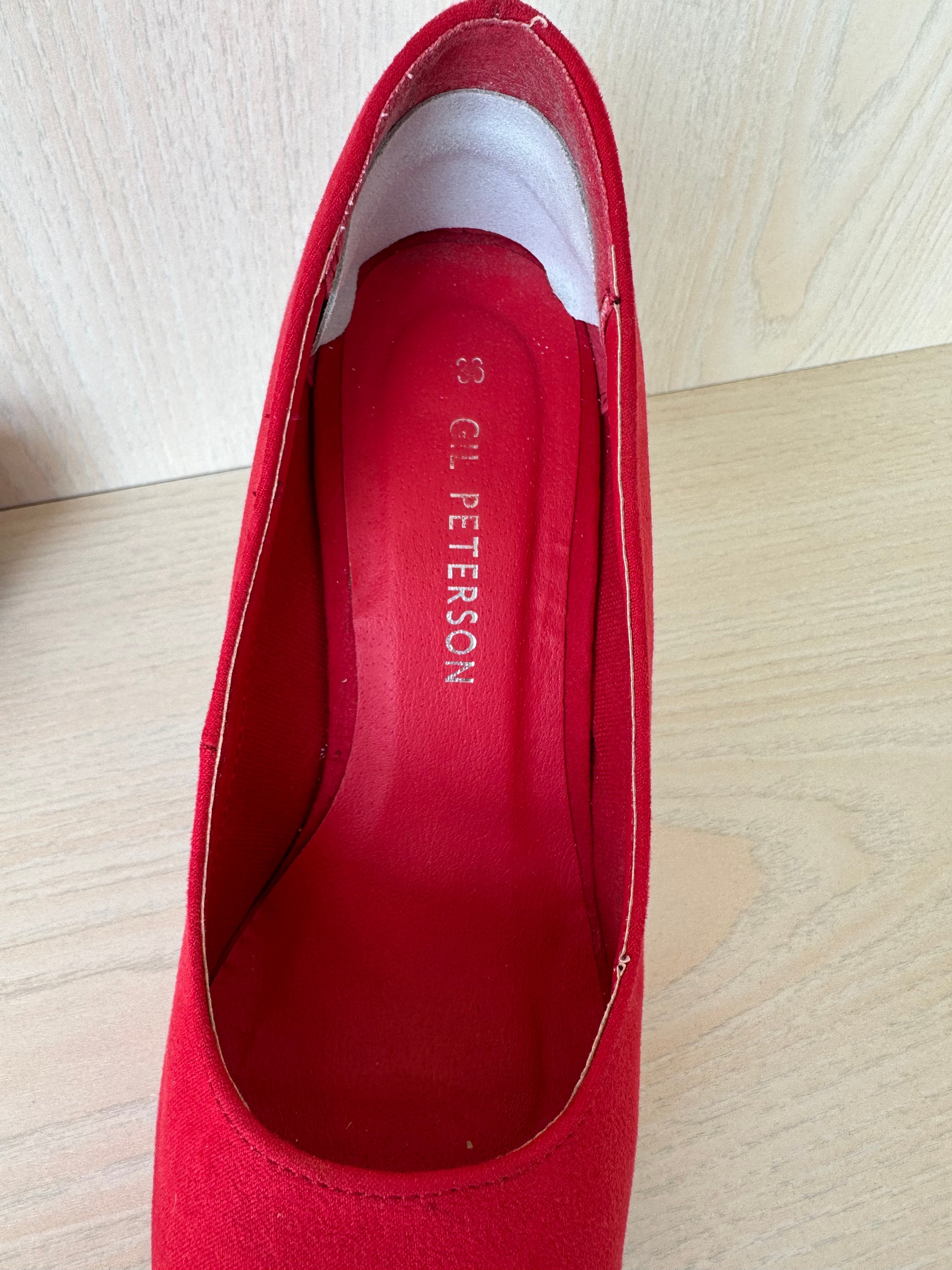 Gil Peterson Red Leather Stiletto, Size 36 EU, Very Good Condition