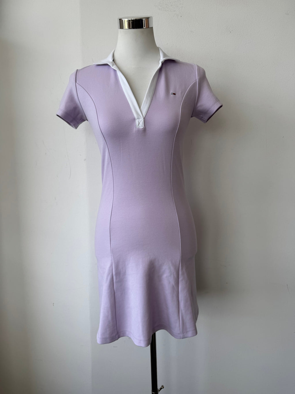 Tommy Hilfiger Polo Dress XS Light Pink White Collar Very Good Condition