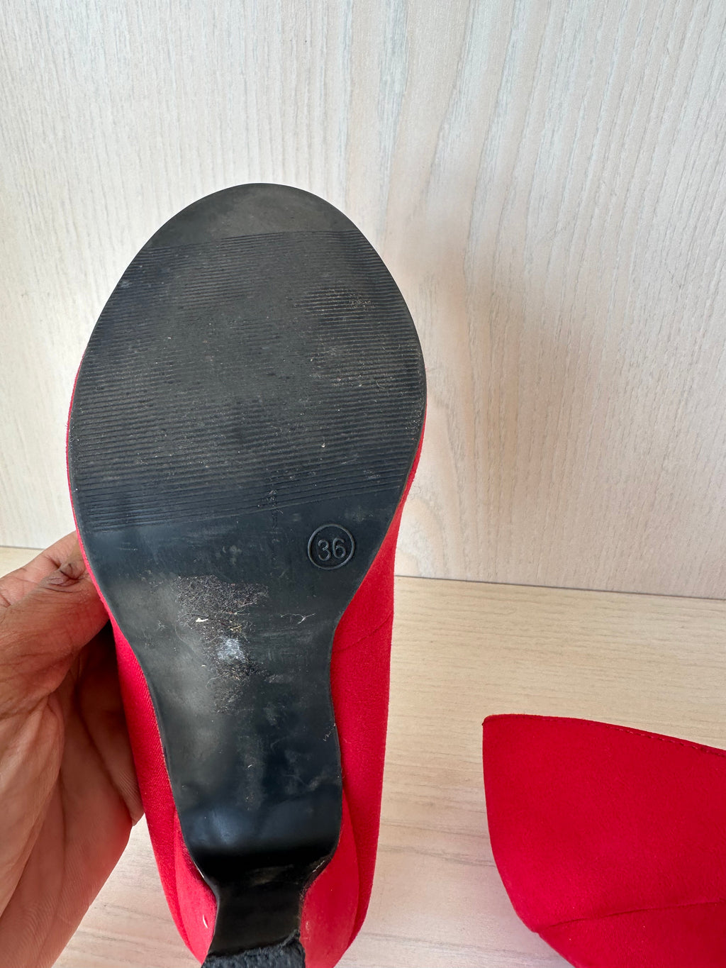 Gil Peterson Red Leather Stiletto, Size 36 EU, Very Good Condition