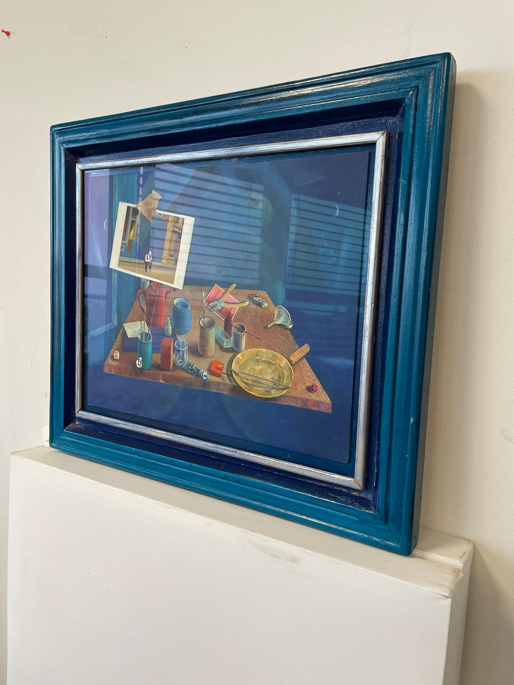 Sigurd Beyer Original Surrealistisches Gemälde Blau Groß Sehr Gut 1998