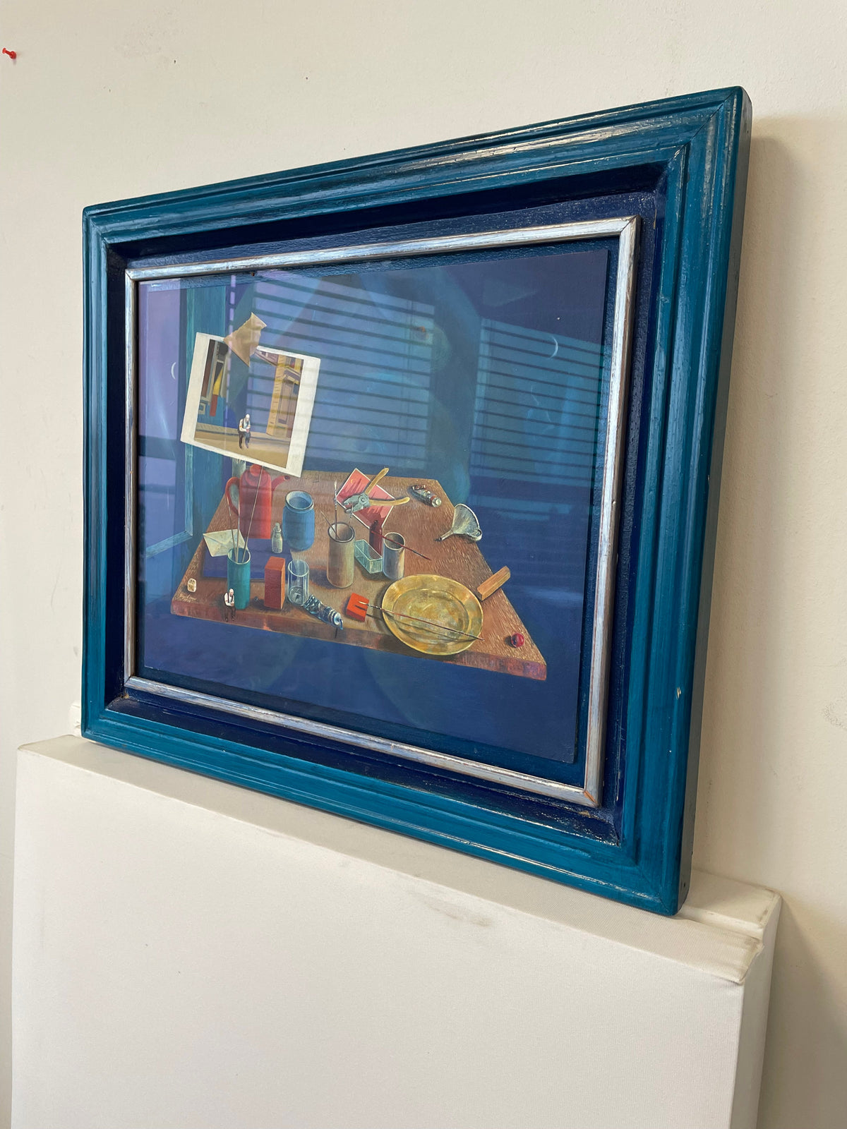 Sigurd Beyer Original Surrealistisches Gemälde Blau Groß Sehr Gut 1998