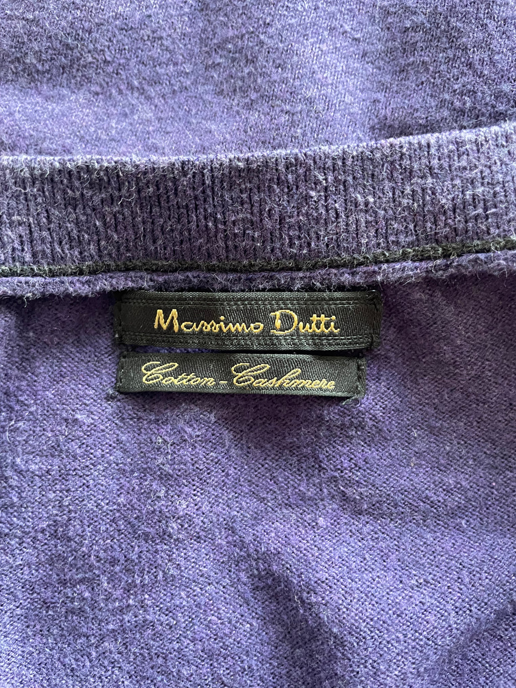 Massimo Dutti Pullover – Baumwolle-Kaschmir, Lila, Größe M, Gebraucht