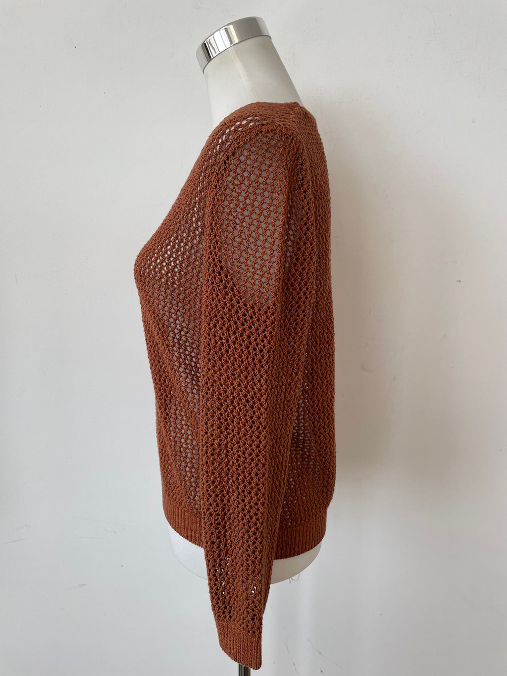 MNG Casual Häkelpullover Braun Gr. M Sehr Gut