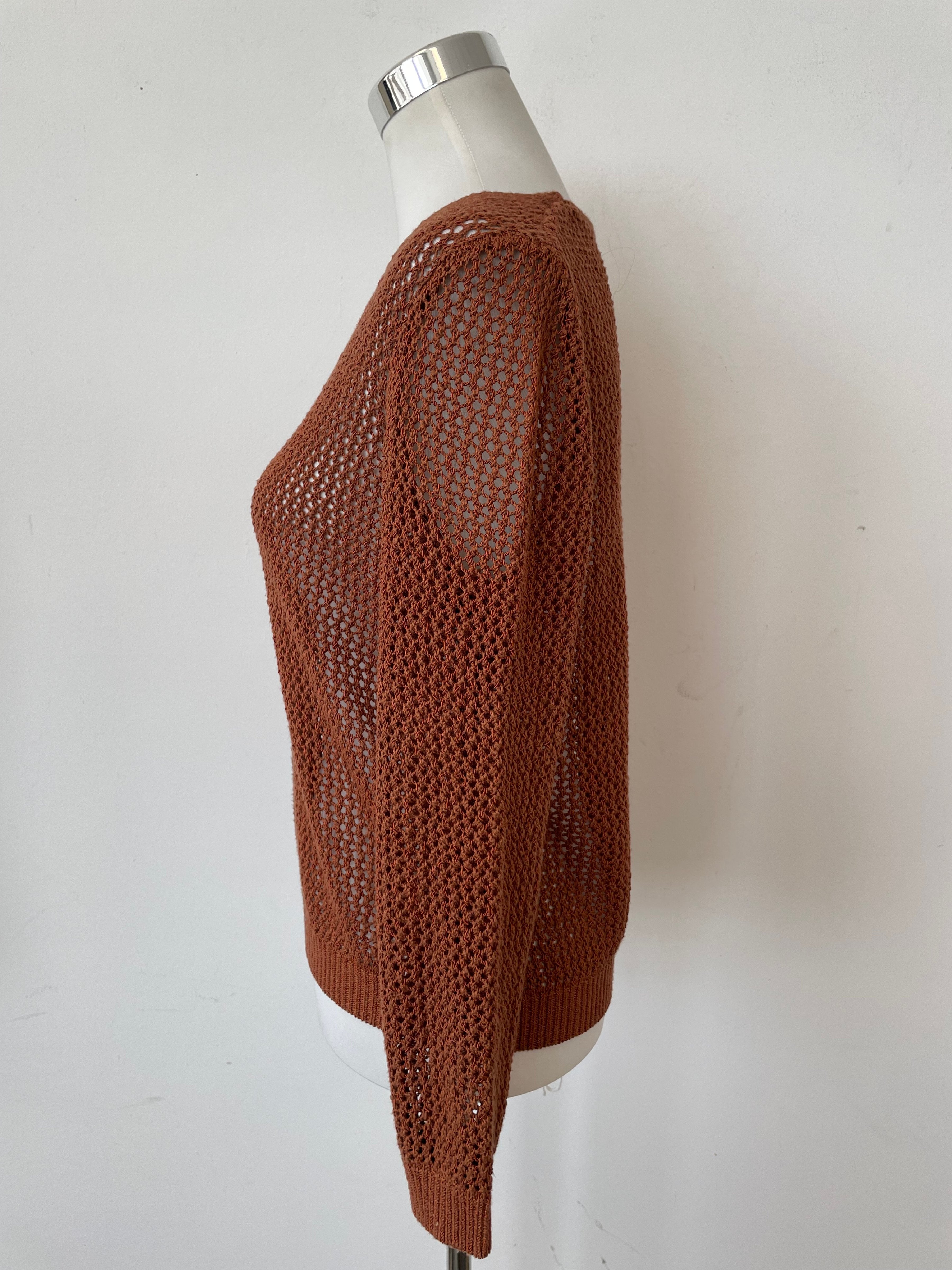 MNG Casual Häkelpullover Braun Gr. M Sehr Gut