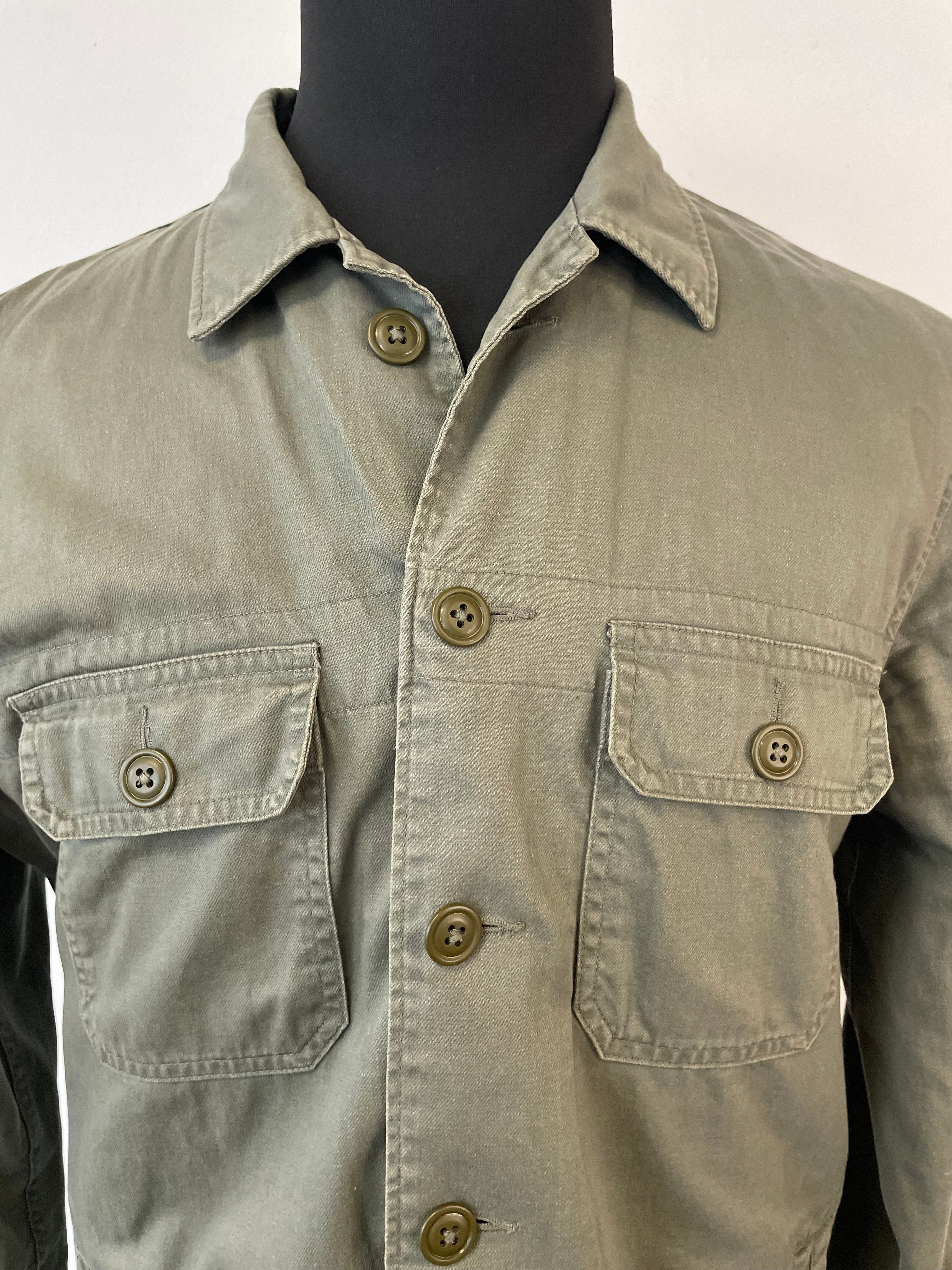 Abercrombie & Fitch Utility Jacke Grün M Baumwolle guter Zustand