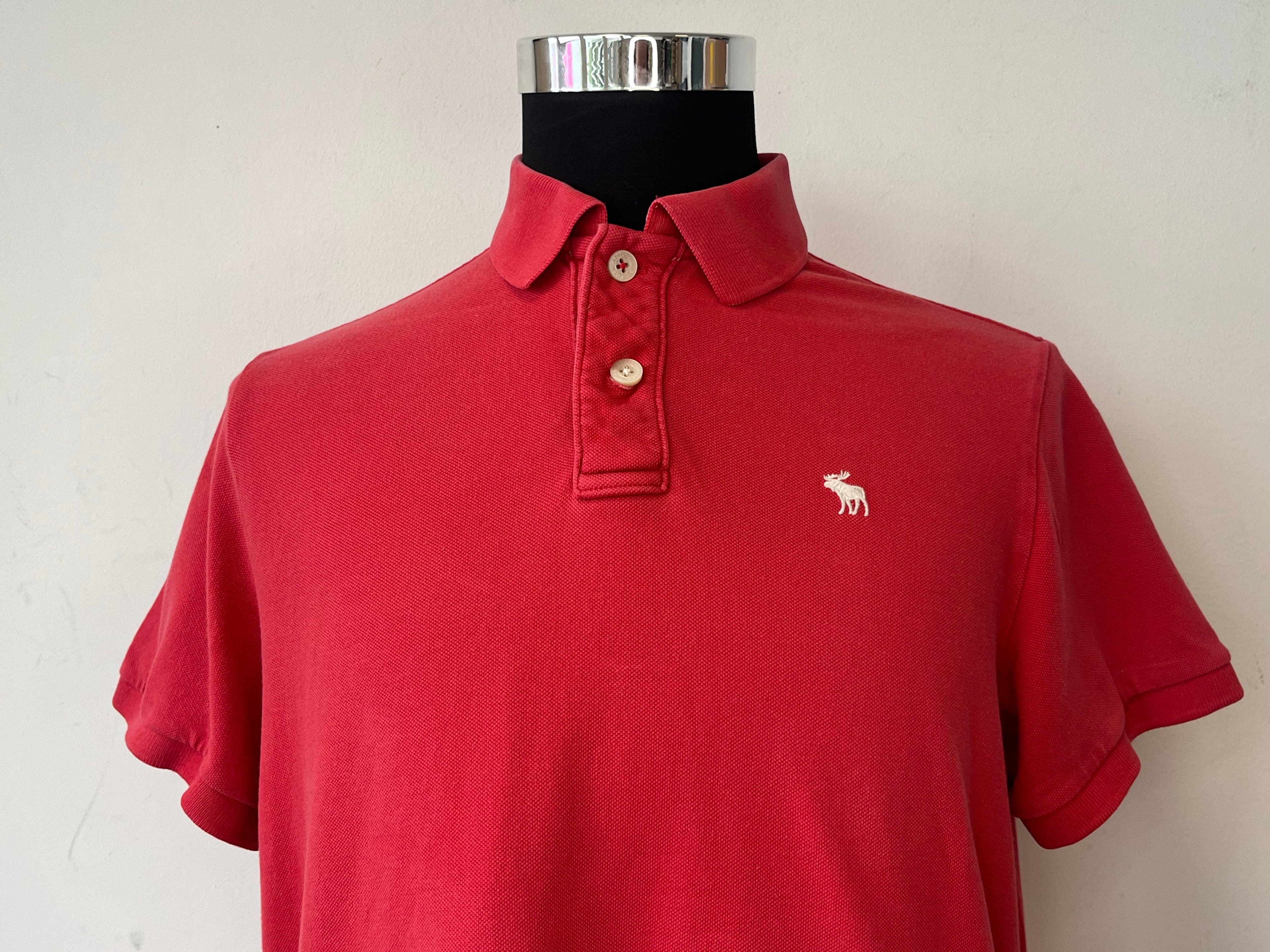Abercrombie & Fitch Muscle-Fit Polo XXL – Rot, Guter Zustand