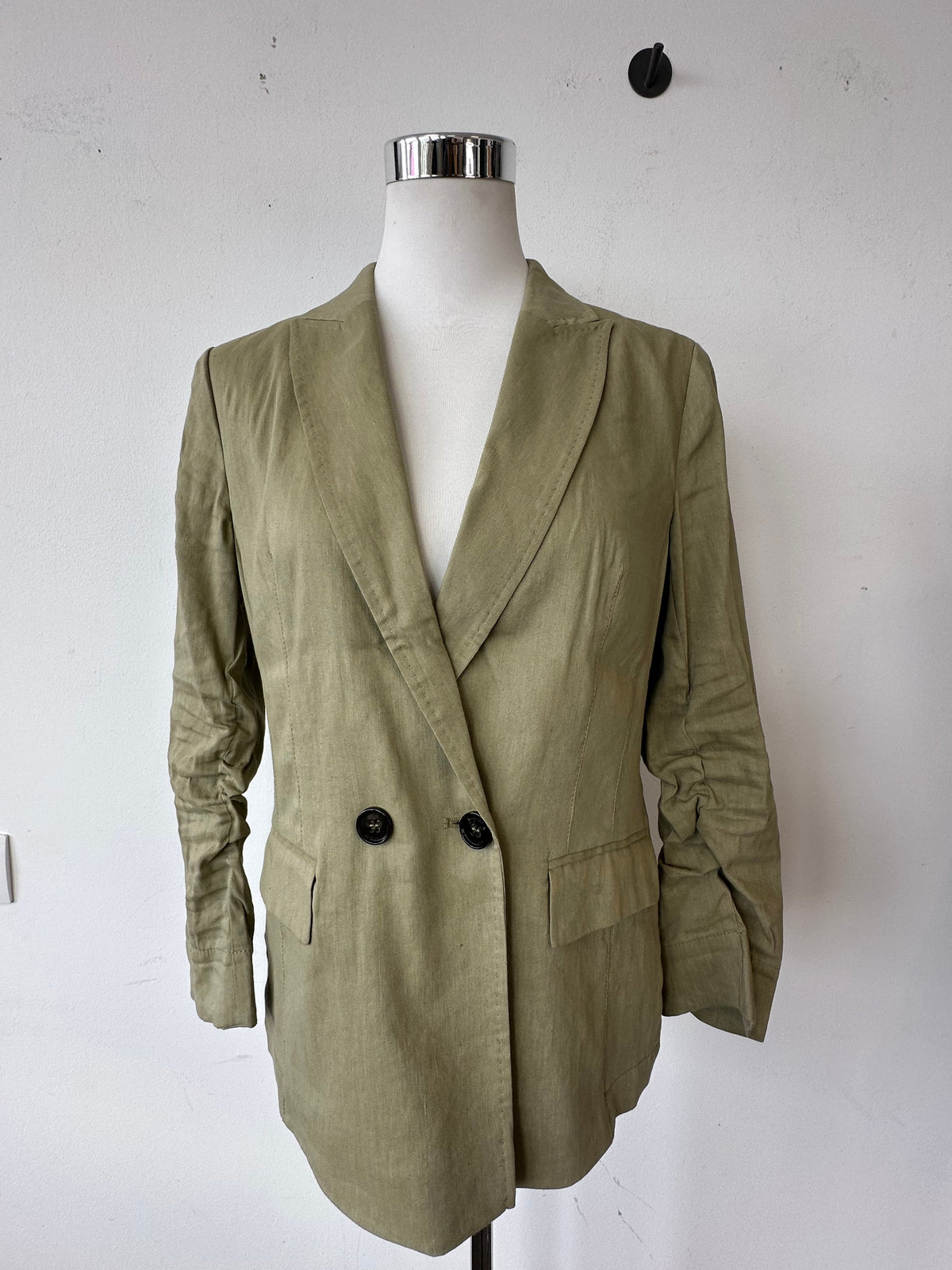 Marc Cain Khaki Linen Blazer & Trousers, Size N2, Very Good Condition