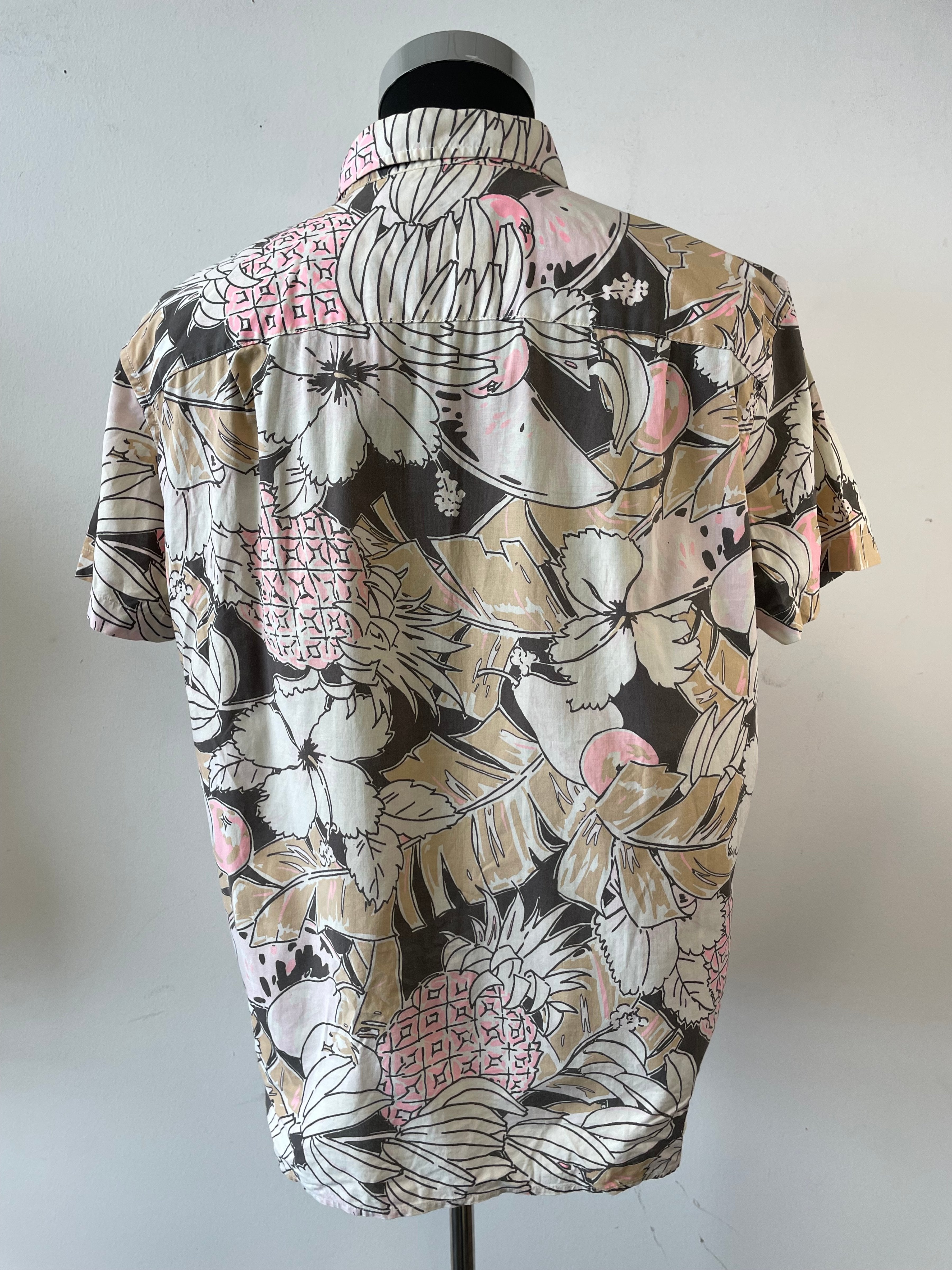 American Eagle Hawaiian Shirt Tropical Print Multi L Very Good Condition