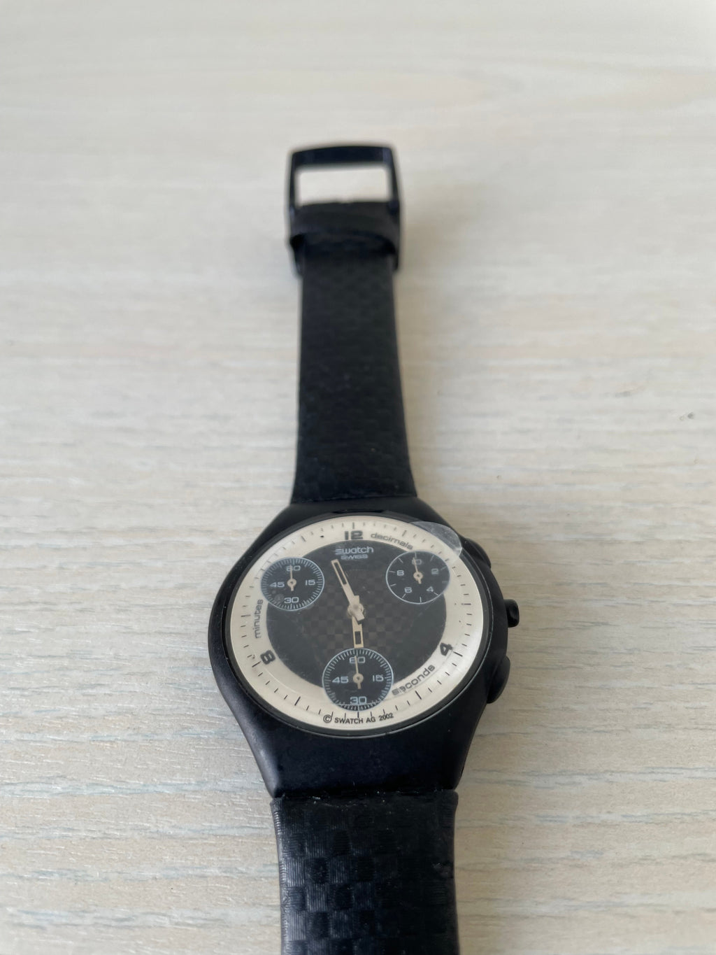 Swatch Uhr Skin Chrono, sehr gut, 38mm, Schwarz, Quarz, inkl. Batterie