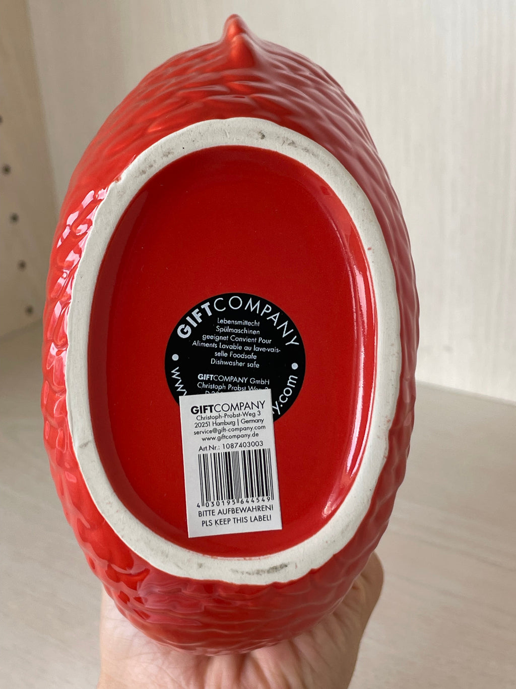 Gift Company Coral Red Fish Vase 1.2L - New, 26cm