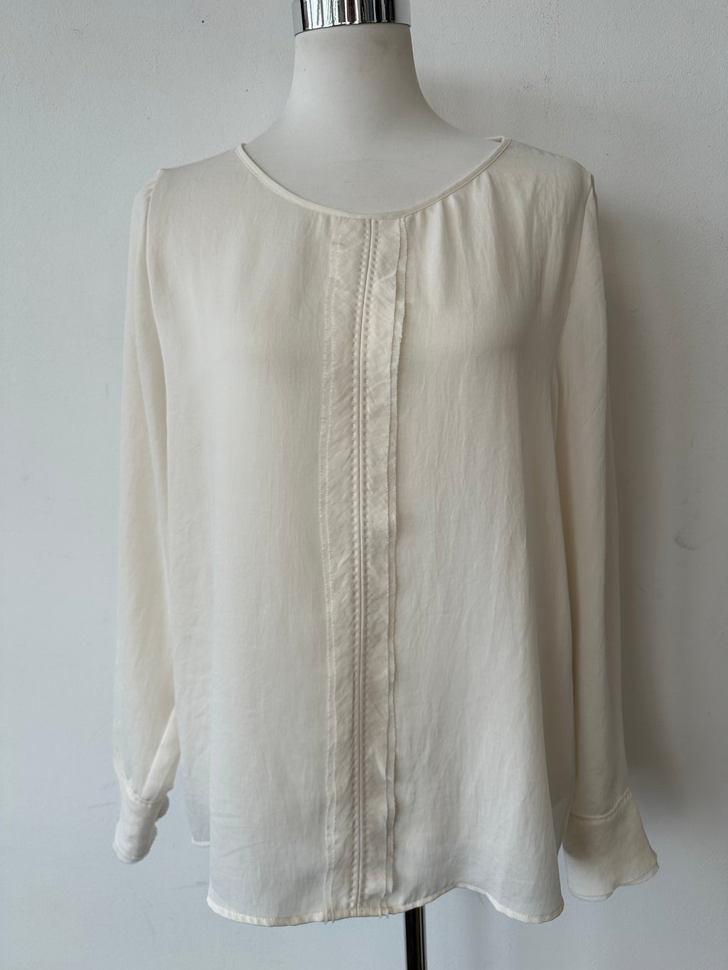 Marc Cain Sheer Long Sleeve Blouse, Ivory, Size M, Very Good Condition