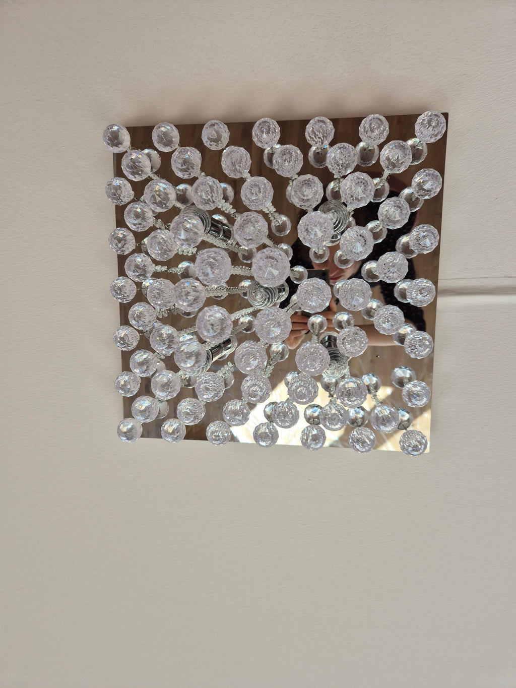 Lindby “Yareli” Crystal Ceiling Light, 42cm, Clear & Silver, Good Condition