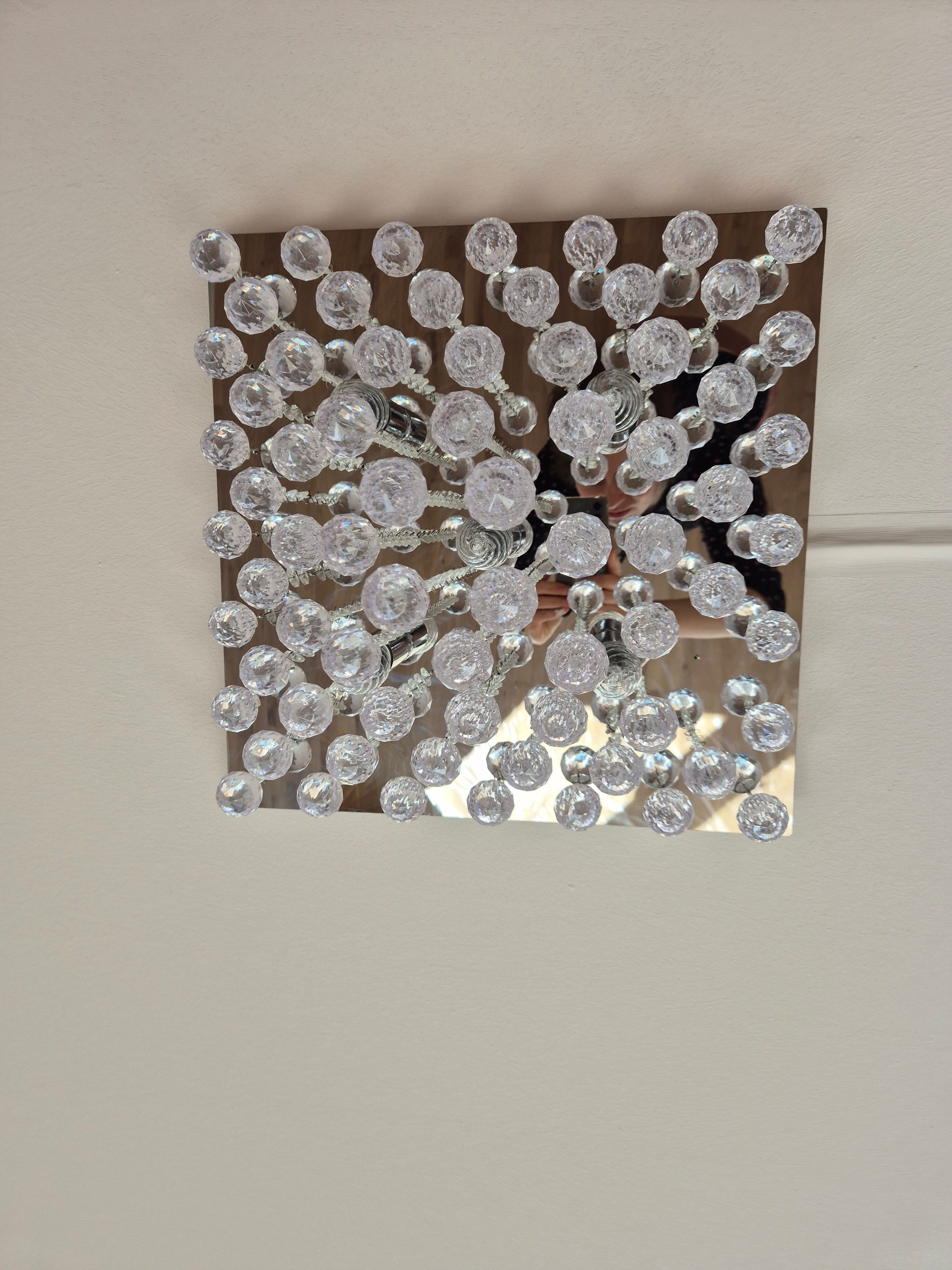 Lindby “Yareli” Crystal Ceiling Light, 42cm, Clear & Silver, Good Condition