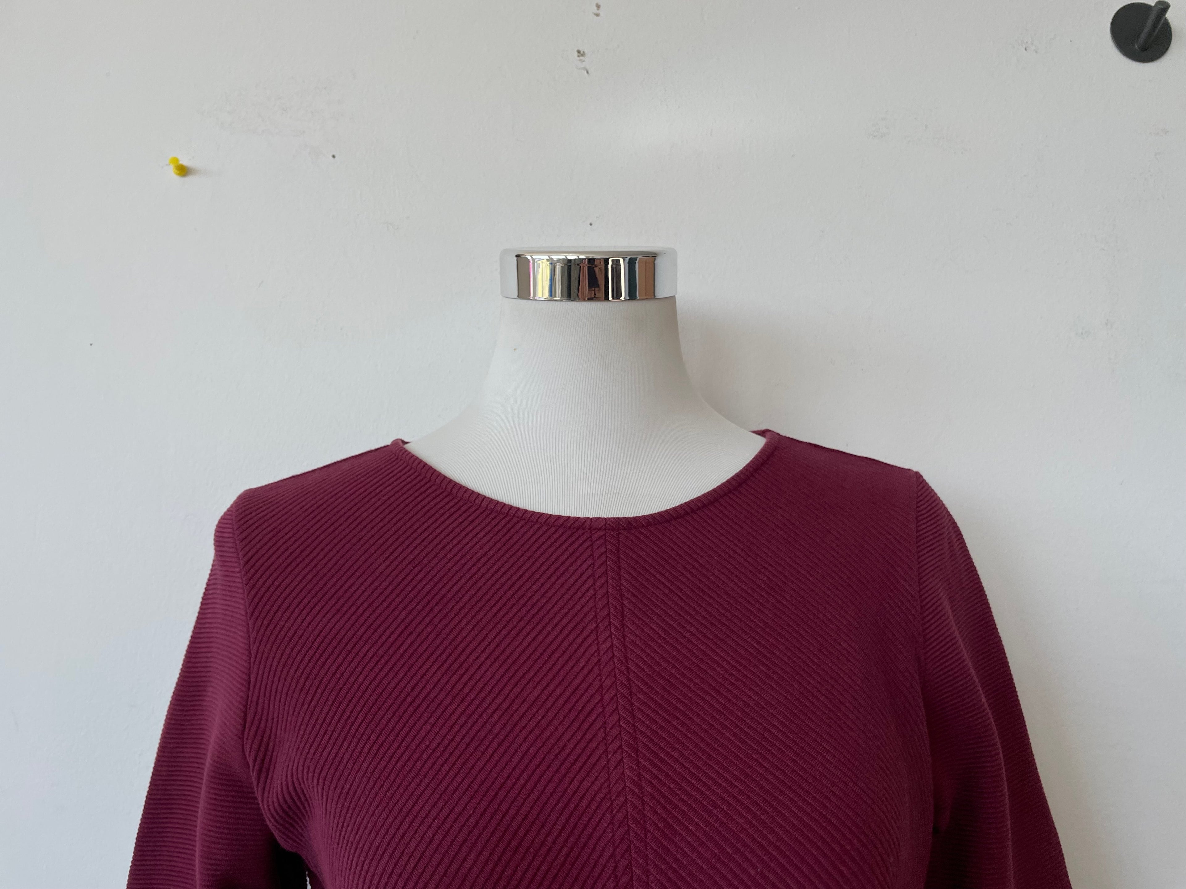 Purificación García Ribbed Dress, Burgundy, XL, Good Condition