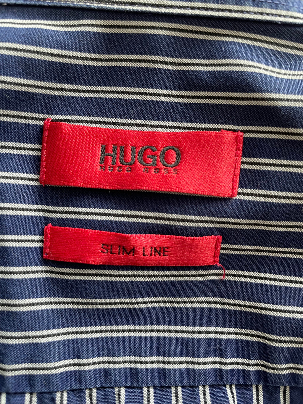 Hugo Boss Herrenhemd Hugo Slim Line Blau/Weiß L Sehr Gut