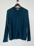 Brax Cardigan Cashmino Teal Wool Blend Size 42 Very Good Condition