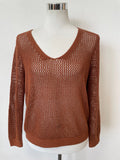 MNG Casual Häkelpullover Braun Gr. M Sehr Gut